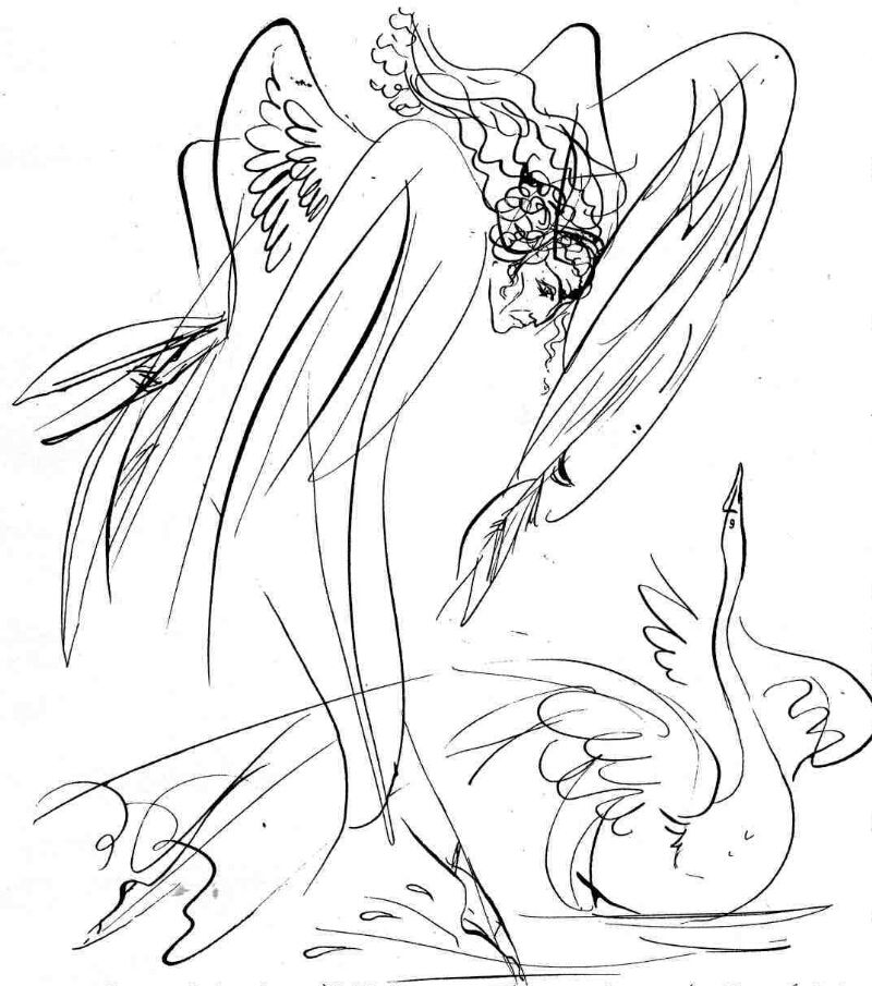 Царевна Лебедь в море - раскраска №367